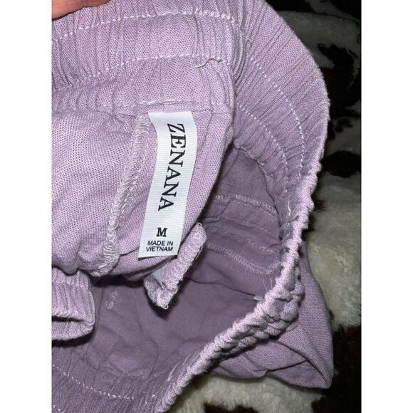 Women's Zenana Outfitters Dusty Lavender Drawstring Waist Shorts (M) - Picture 4 of 4